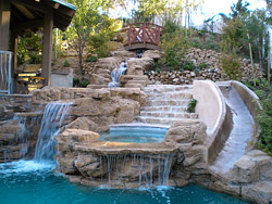 Artificial waterfall and pool- Concrete Decor Magazine