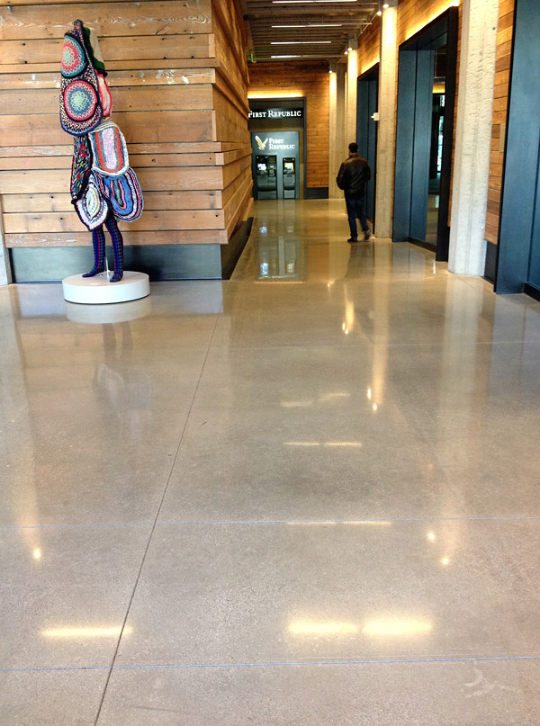 Highly polished concrete floor