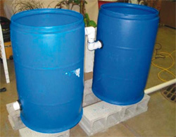Typical DIY settling basins for concrete countertop waste water and sludge.