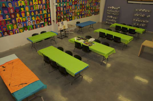 A polishable overlay was added into the middle school art space.