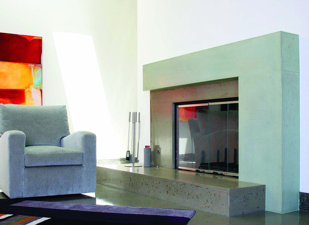 Elegant Fireplace Surrounds Concrete Takes Its Place At The