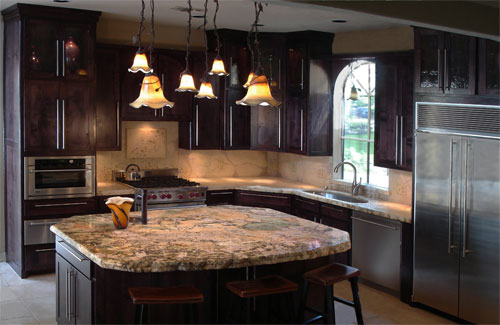 Concrete Kitchen With A Granite Island Concrete Decor