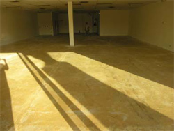 A look at a space before the concrete restoration of the floor was complete.