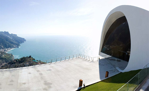Breathtaking ocean views from a large concrete terrace in Ravello Italy. Photos courtesy of Ideal Work
