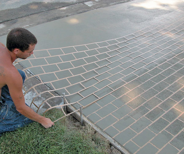 Concrete Paper Stencil - Cobble Brick