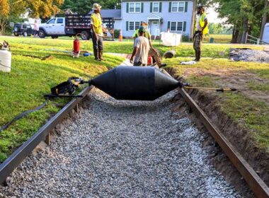 large curb roller for a custom concrete ditch