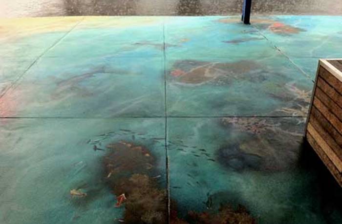 mural on concrete floor