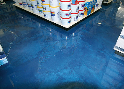 Water Floors at Leslie's Swimming Pool Supplies, Seal-Kretes Epoxy-Shell 1000 system, Poly-Shell 7000 topcoat