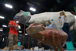 A look at the model that was used to create the life-sized dinosaur.