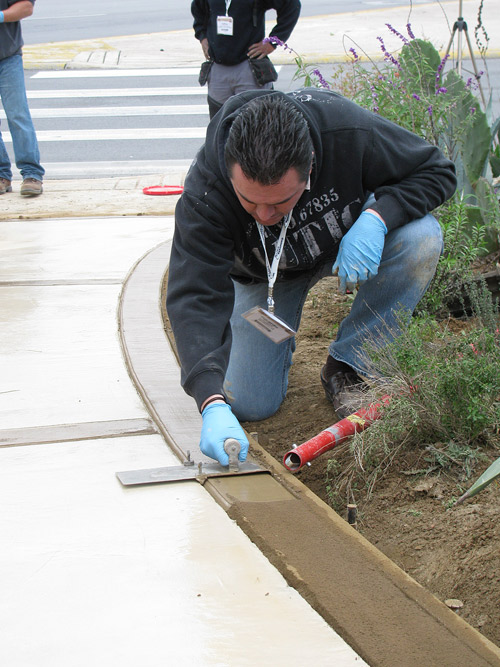 Control Finished used in dry Texas air on decorative concrete border.