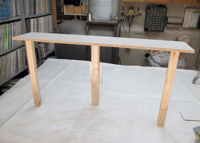 As we were making a shelf, our armature only needed to be a flat platform raised high enough for us to drape the fabric over and achieve our desired height.