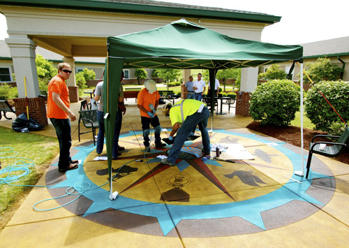  Three students from the Concrete Industry Management program at Middle Tennessee State University, Murfreesboro, Tenn., assisted on the project.