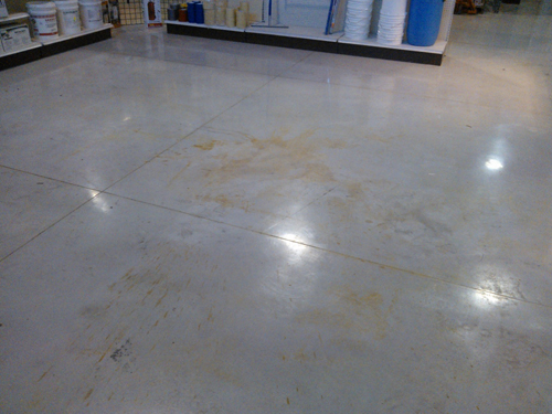 Here is a shot of the floor after the stain was spilled.